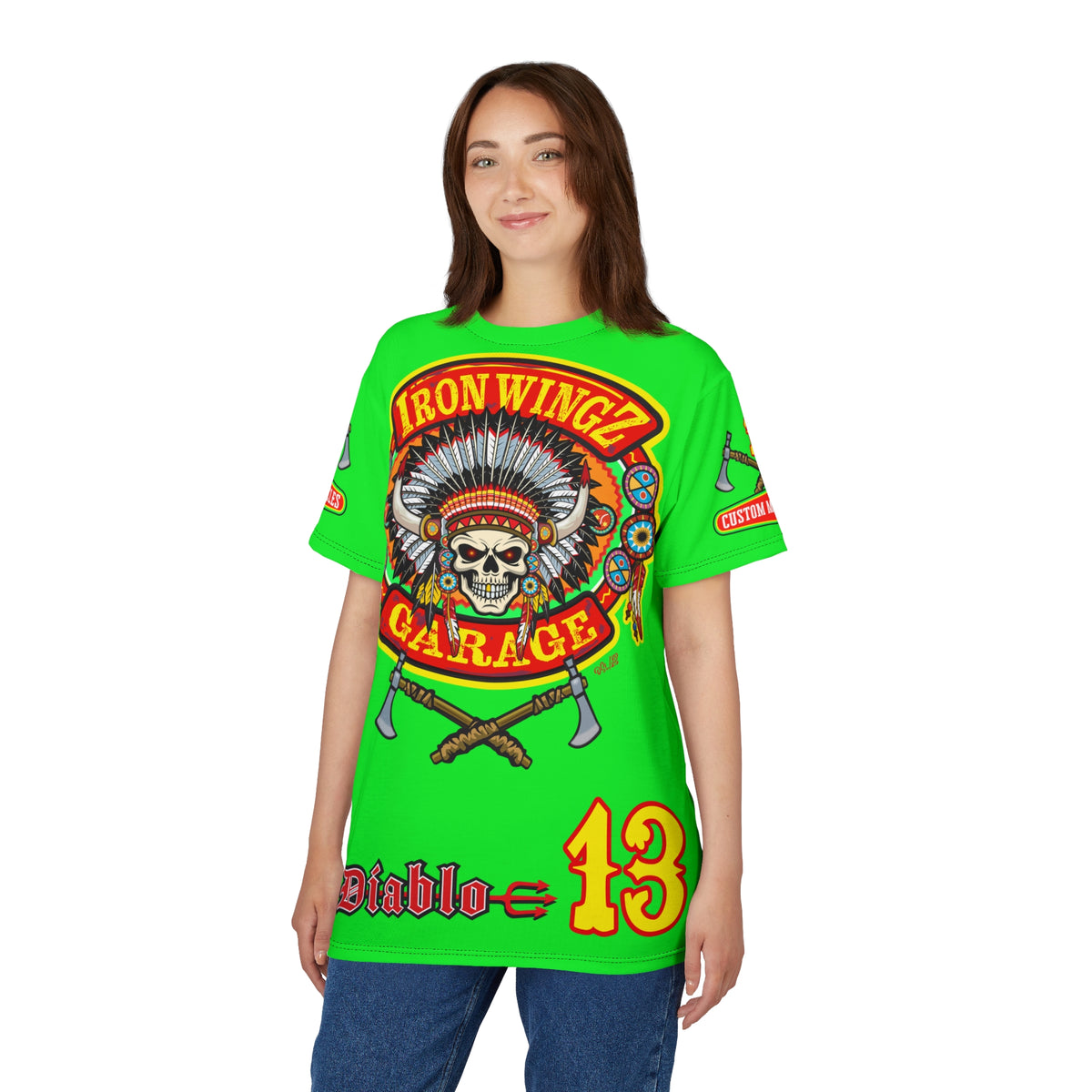 Very Special Iron Wingz Garage HiViZ  Lumina Motorcycle Rider Super Tee