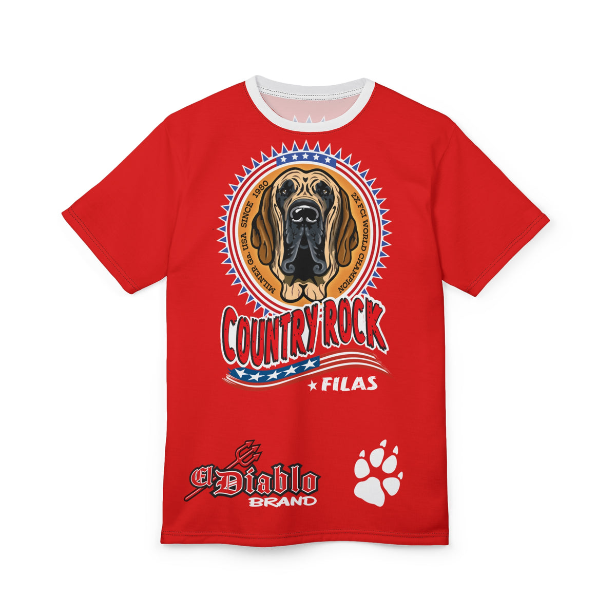 Country Rock Filas Graphic Super Tee — El Diablo Brand Paw Print T-Shirt