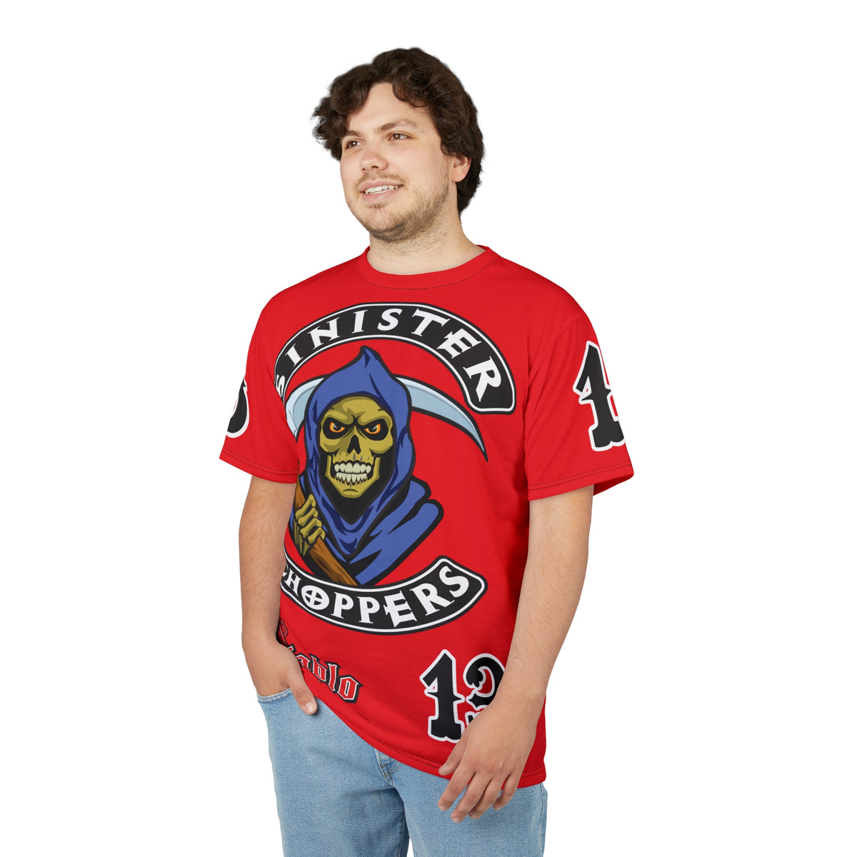 Sinister Choppers Reaper HiViz Super Tee - Unisex Skull Design for Bikers