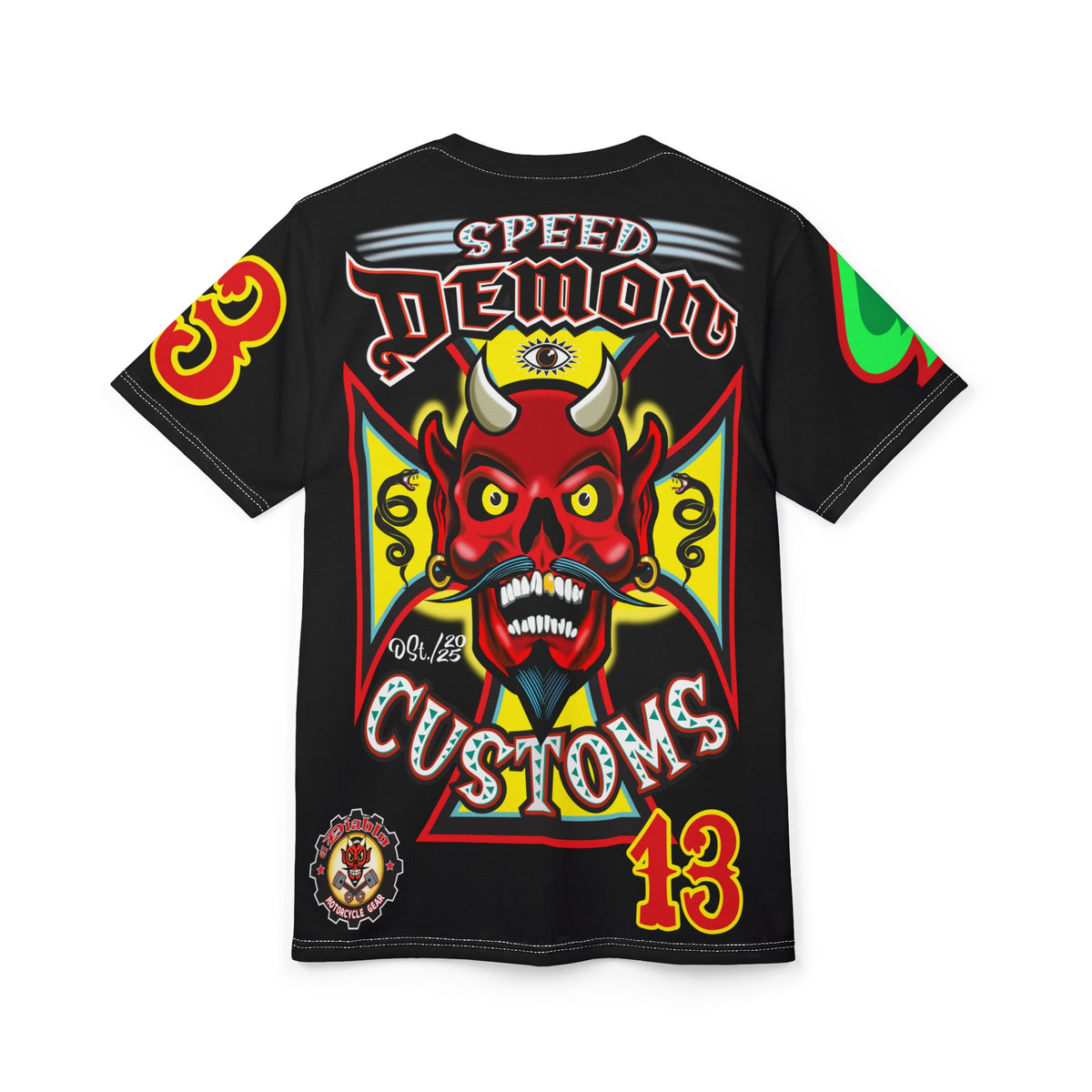 Speed Demon  - Devilish Design, HiViz - Custom Made for Motorcycle riding - Super Tee
