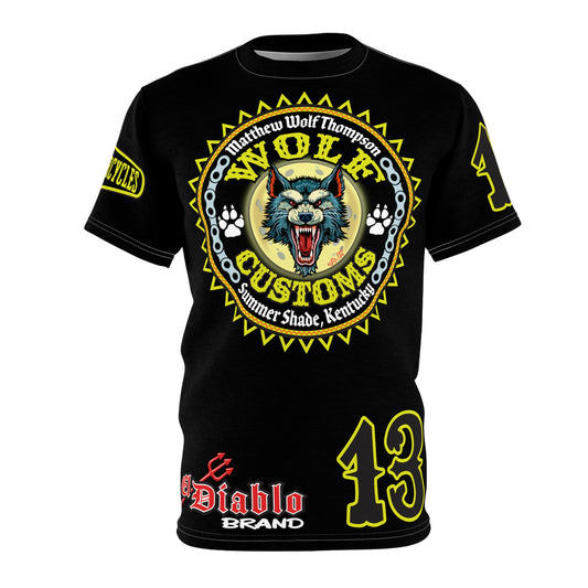 MWT Wolf Customs 13 Black Graphic Super Tee — Retro Motorcycle Club Shirt, The Best Biker Riding Tee EVER !!!
