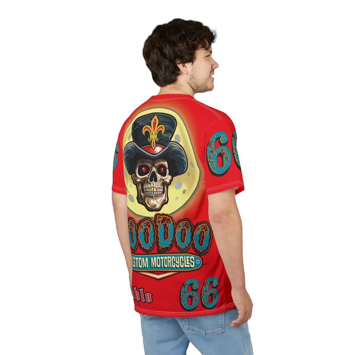 Voodoo Custom Motorcycles  Unisex HiViz Tee, Edgy Graphic Shirt, Motorcycle Apparel, Skull T-Shirt, Perfect for Bikers