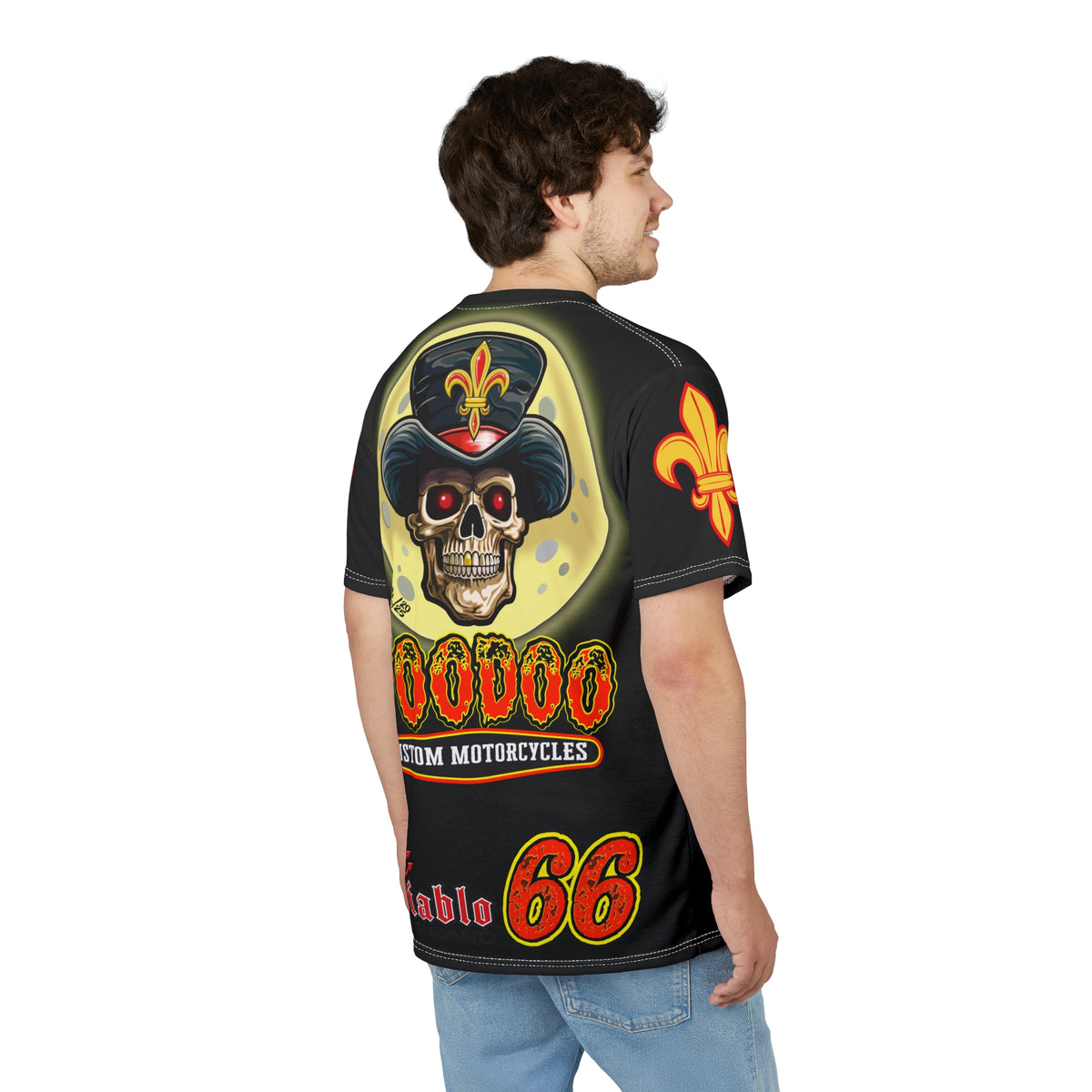 SRT  Voodoo Custom Motorcycles  Super Riding Tee - Edgy Skull Design for Bikers