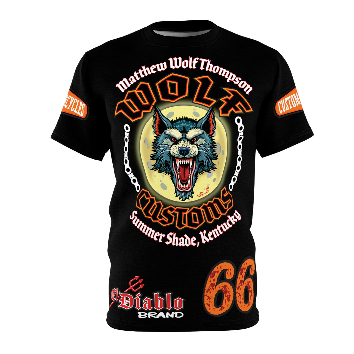 MWT Wolf Custom Motorcycles Super Tee — Viciously Cool High Performance Motorcycle Riding Shirt