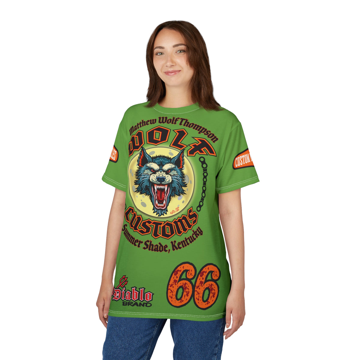 MWT Wolf Custom Motorcycles Super Tee — Viciously Cool High Performance Motorcycle Riding Shirt