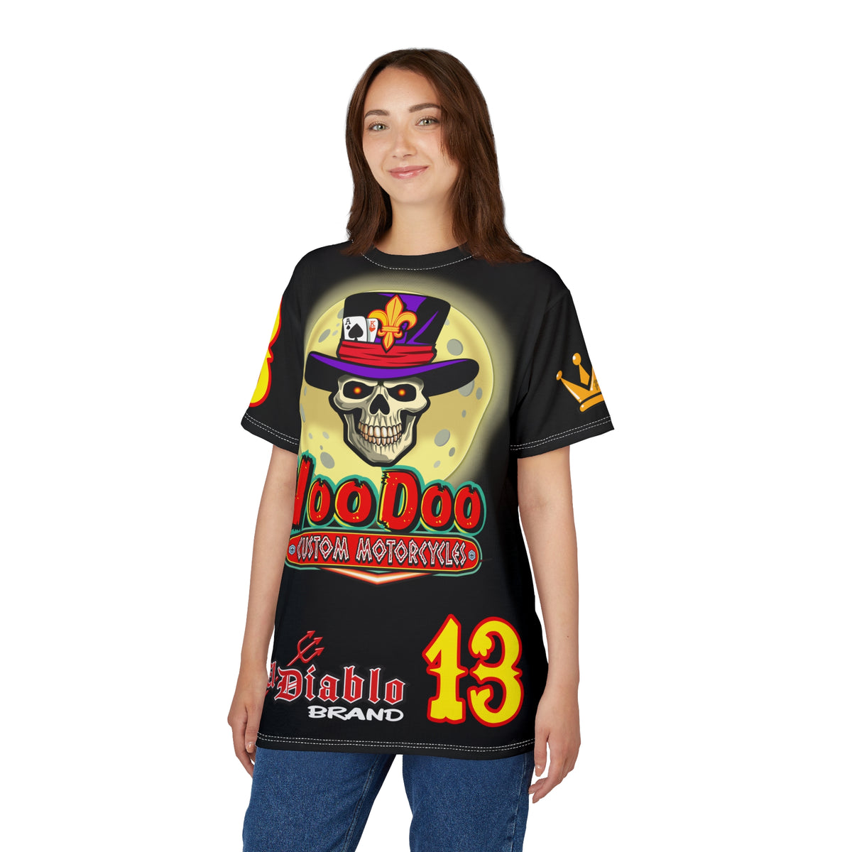 VooDoo Custom Motorcycles Black Magic Ultimate HiViz Graphics Biker Tee