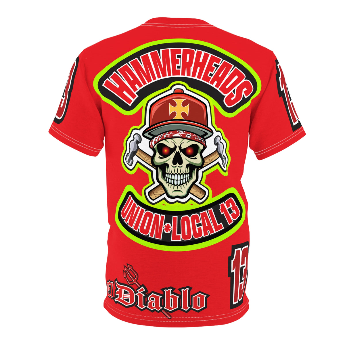 Hammerheads Union Local 13 HiViz Super Tee - Rough Tough Bad Attitude Motorcycle Riding Tee