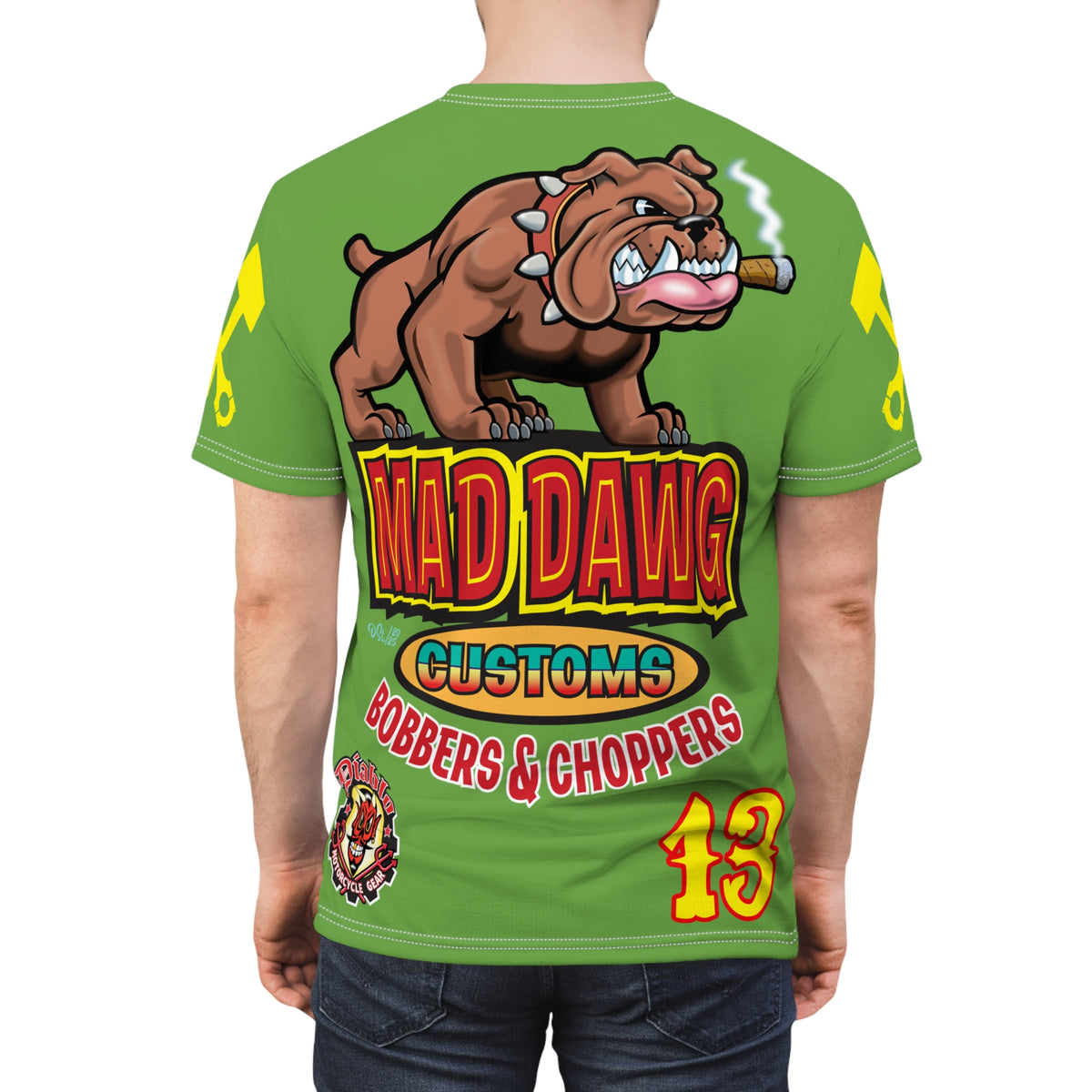 Mad Dawg Customs HiViz Americana - Motorcycle Riders Super Tee