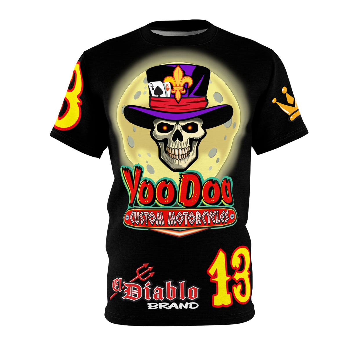 VooDoo Custom Motorcycles Black Magic Ultimate HiViz Graphics Biker Tee