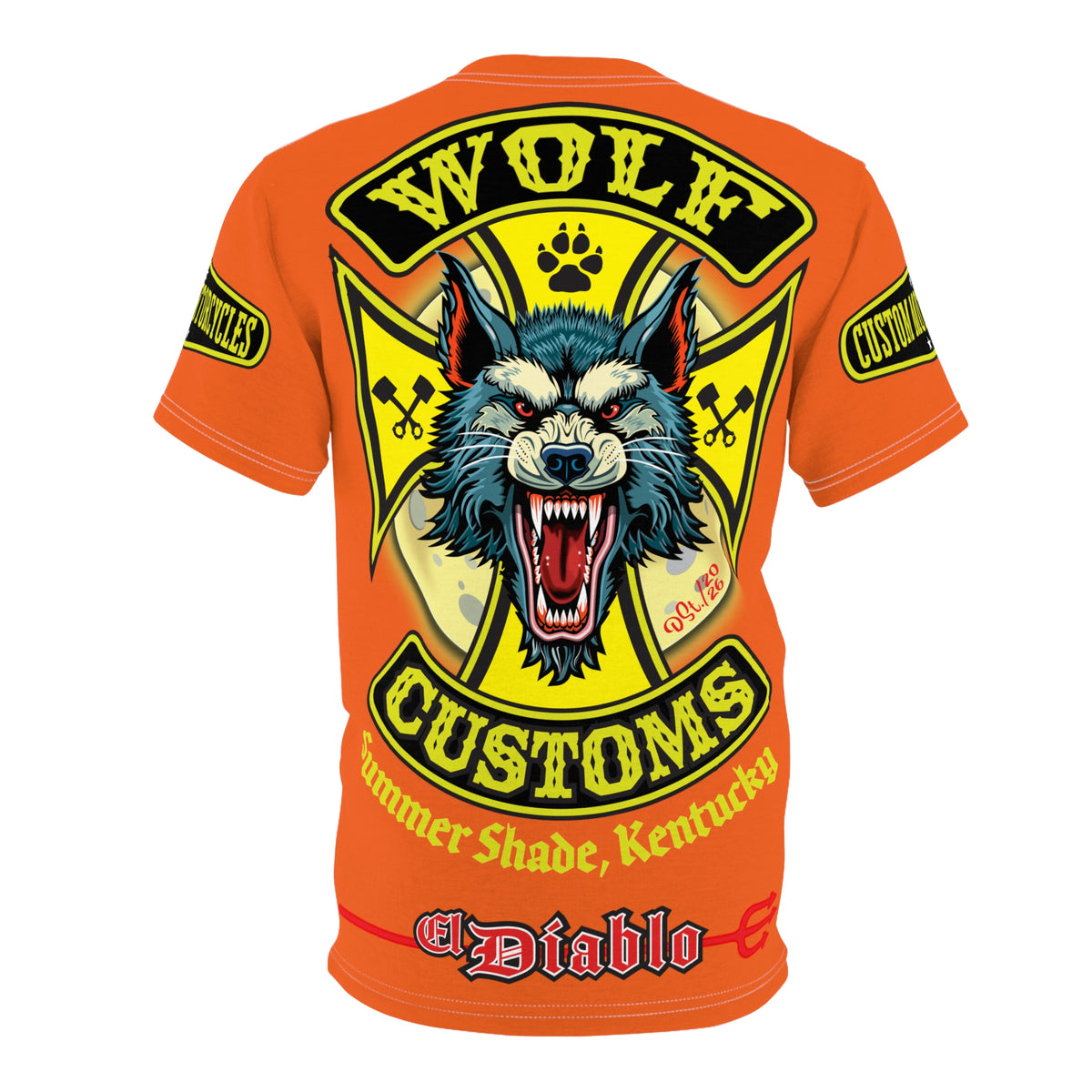MWT Wolf Customs with XL HiViZ Graphics Super Tee —  The Best Biker Riding Tee EVER !!!