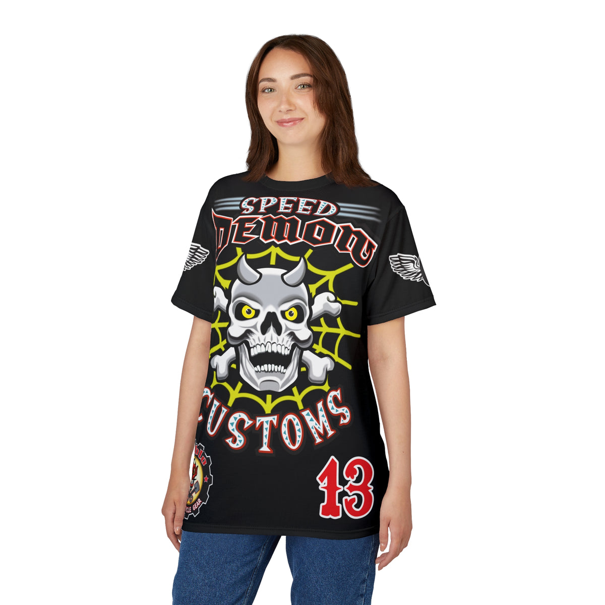 Speed Demon Customs Spectacular HiViz Super Tee - Devilishly Demented Bold Biker Design