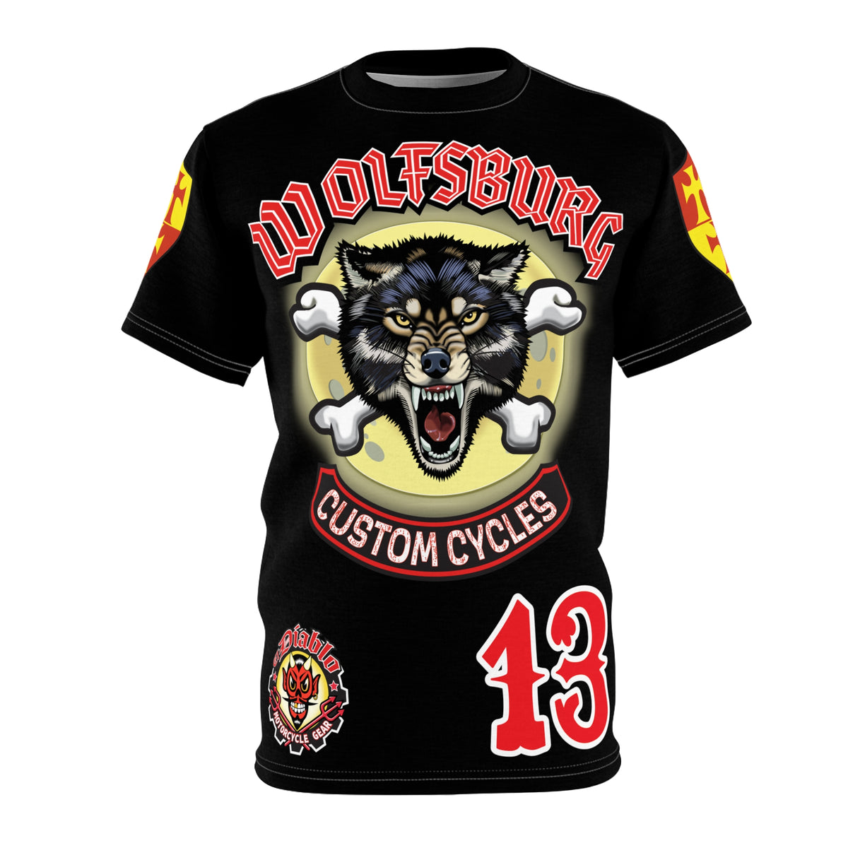 Wolfsburg Custom Cycles HiViz Graphic Super Tee for Bikers