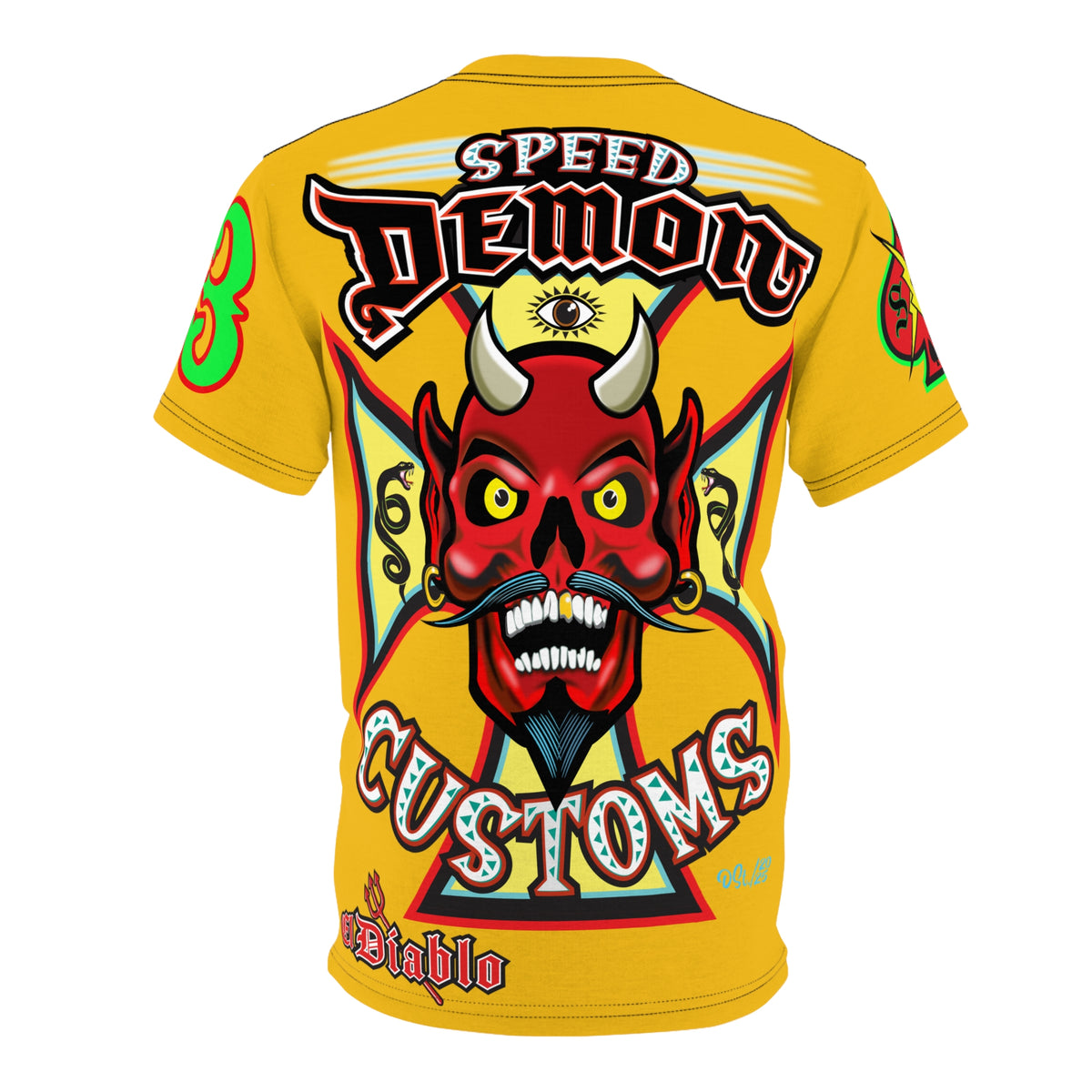 Speed Demon Custom HiViz Unisex Tee - Bold Graphic Harley Enthusiast Super T