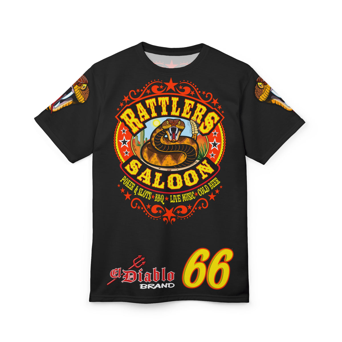 Rattlers Saloon SUPER RIDING TEE — Vintage Biker Route 66 Graphic t-Shirt