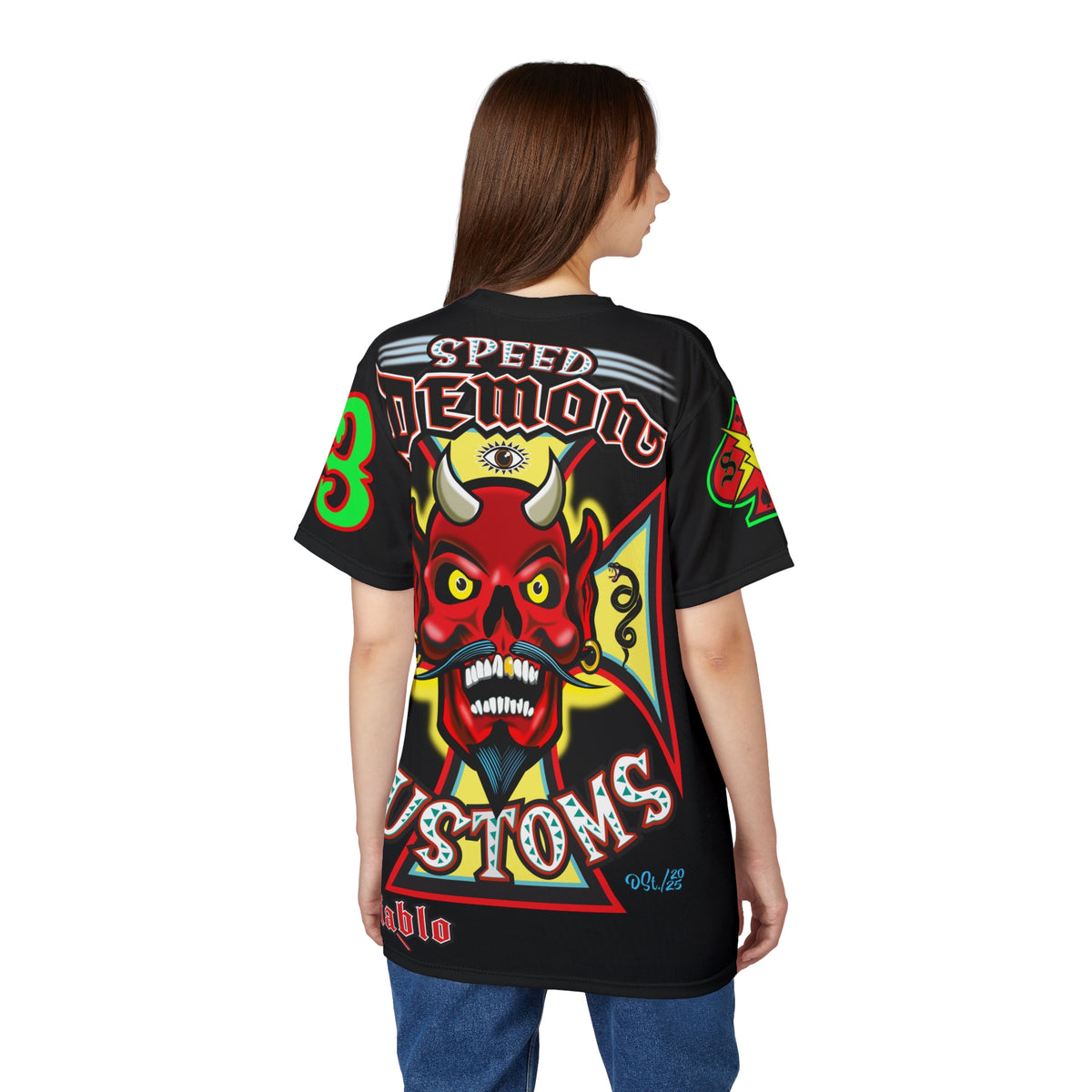 Speed Demon Custom HiViz Unisex Tee - Bold Graphic Harley Enthusiast Super T