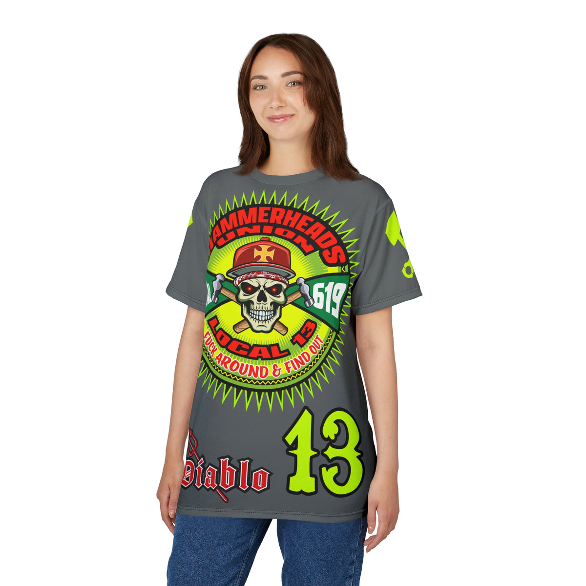 Hammerheads Union Local 13 - Custom Motorcycle Riding Tee Shirt _ Super Comfort and Fit