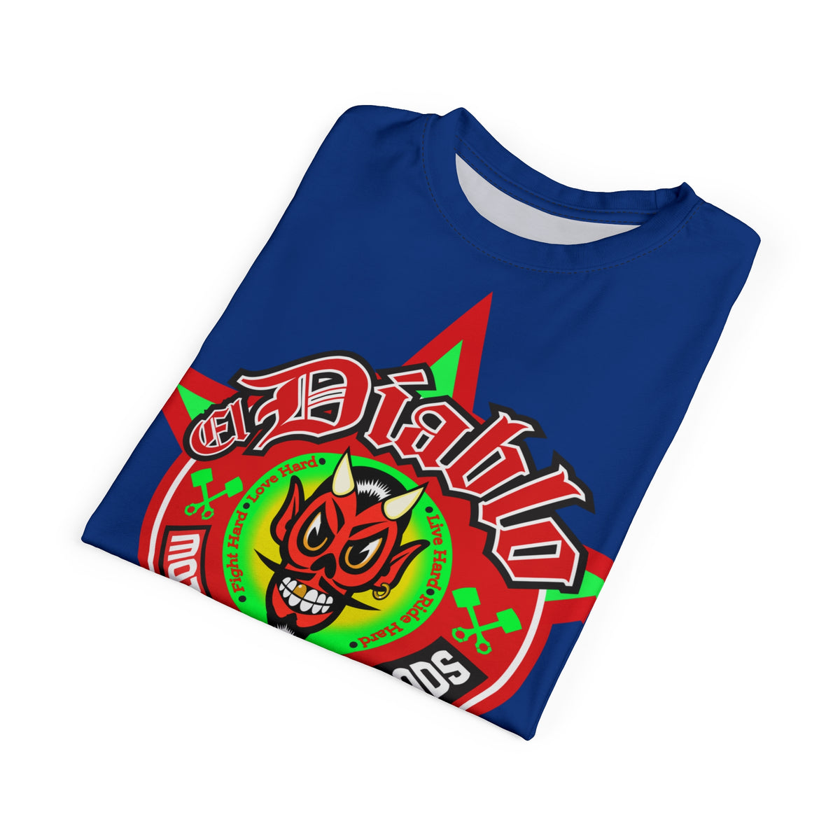 El Diablo Motorcycle Threads - Unisex Cut & Sew Tee - HiViz Color - Edgy Graphic Tee for Bikers
