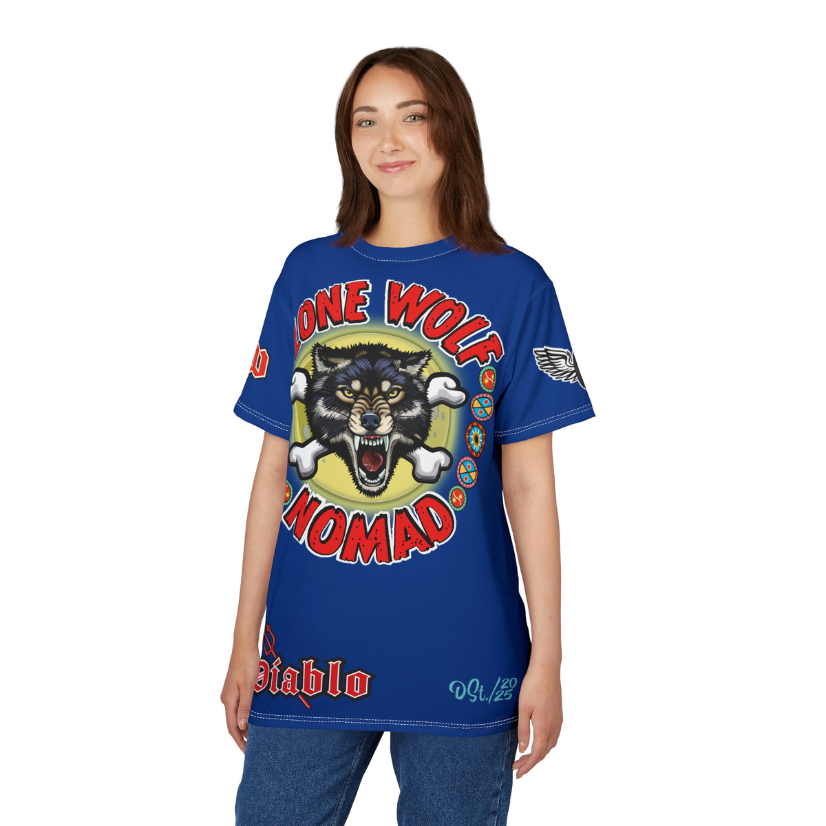 Lone Wolf Nomad HiViz Super Tee - For The Independent No Club Bikers For Life