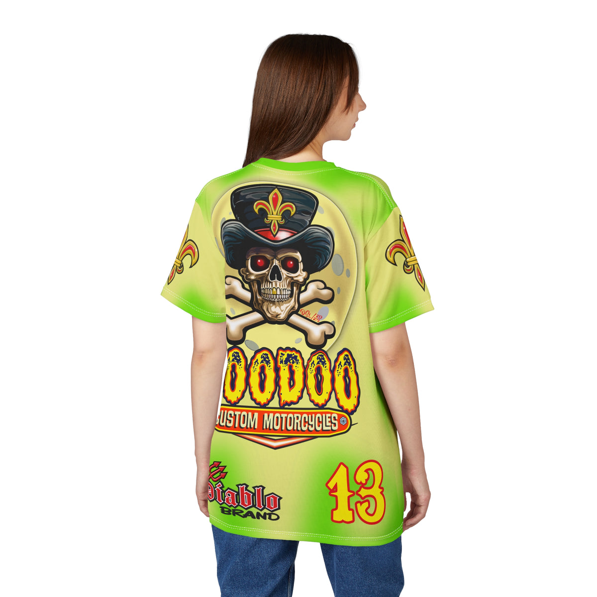Voodoo Custom Motorcycles HIVIZ TYE DYE BLAST SUPER RIDING TEE - Look Cool, Ride Cool In our Finest Biker Riding Tee