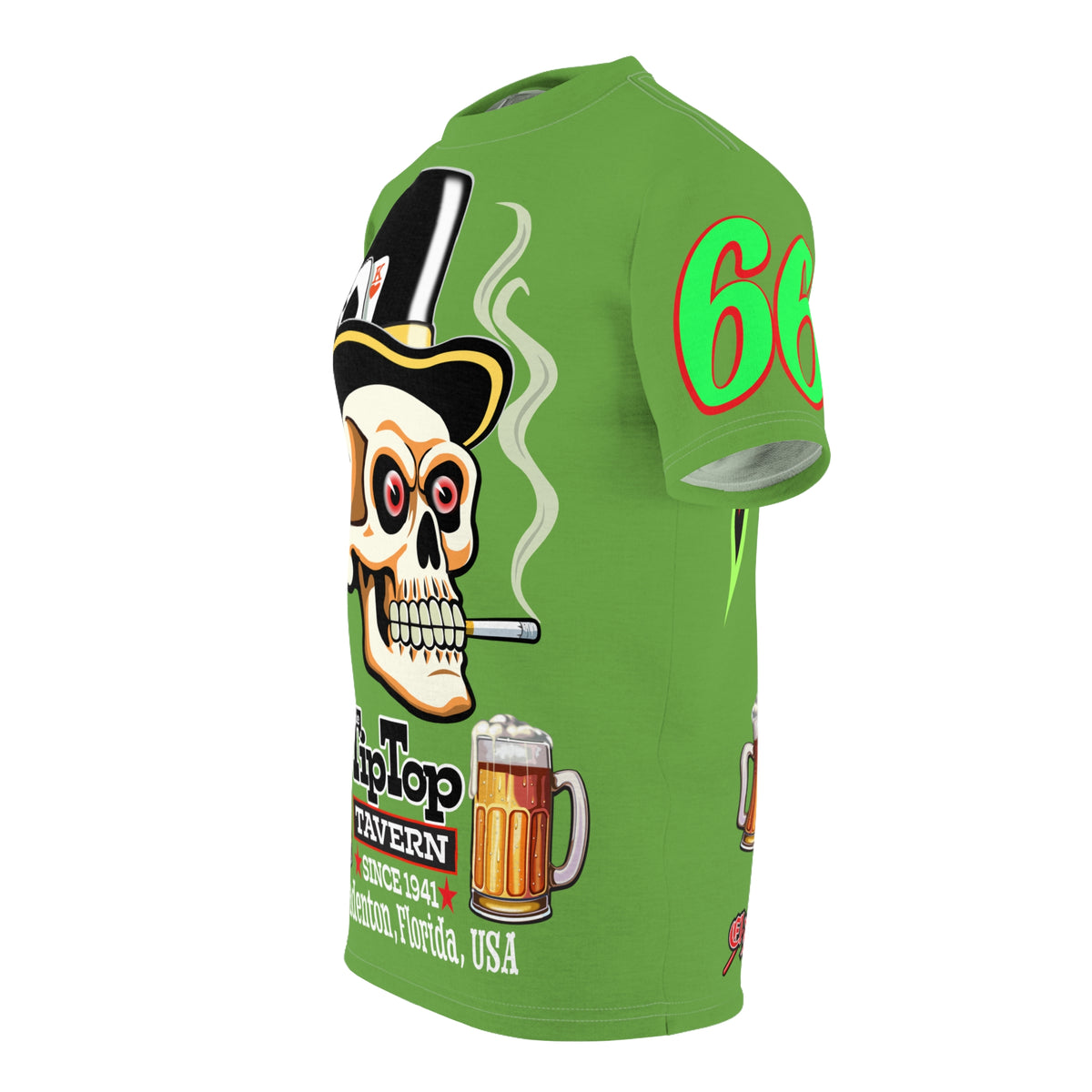 Tip Top Tavern Dive Bar Super Tee - Mean Green - Special Edition Graphics - America's Best Dive Bar - Bikes Beers Babes & Bros. - Biker Bar Tee