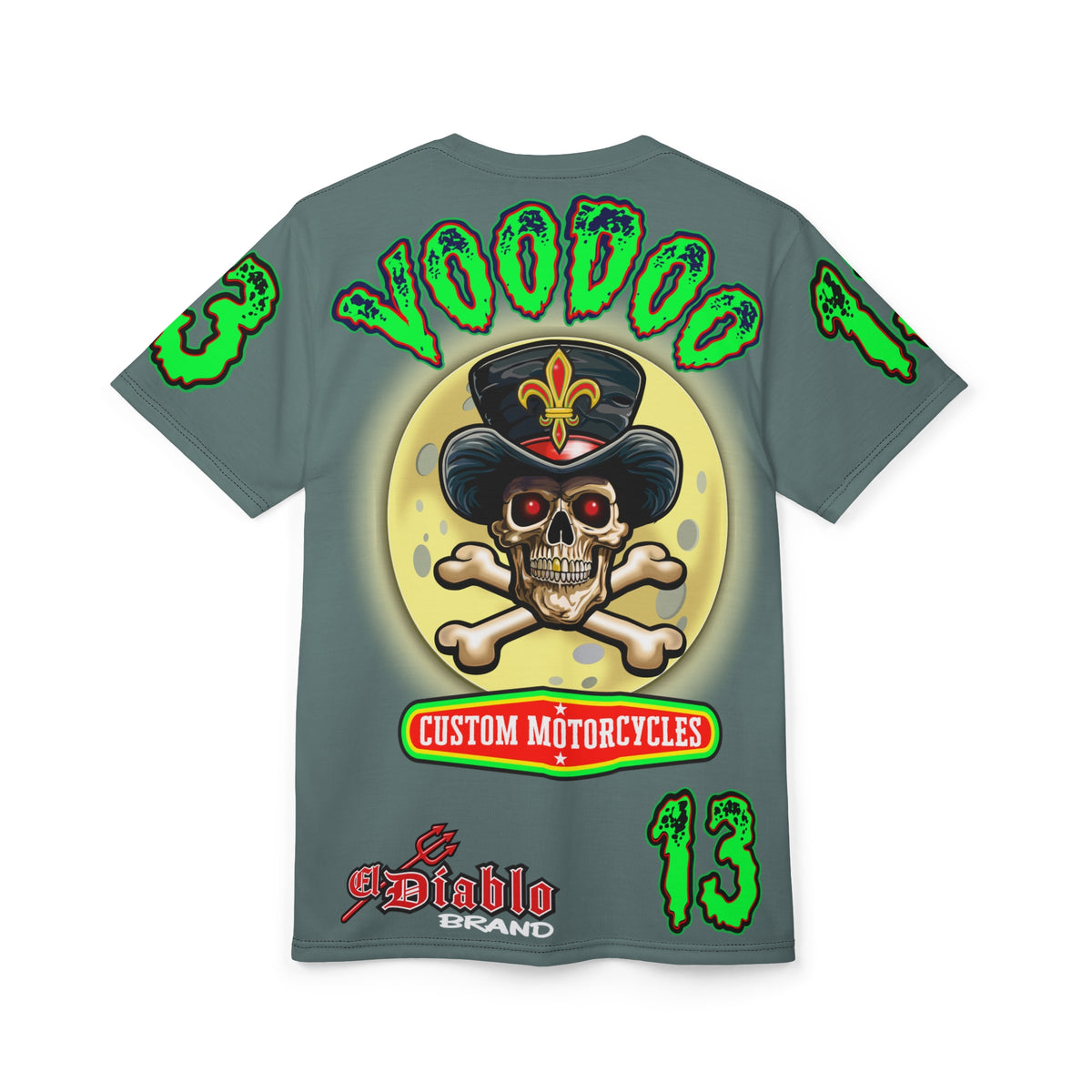 Voodoo Motorcycles Badass Super Tee, Unique Graphic Tee, Custom Biker Apparel