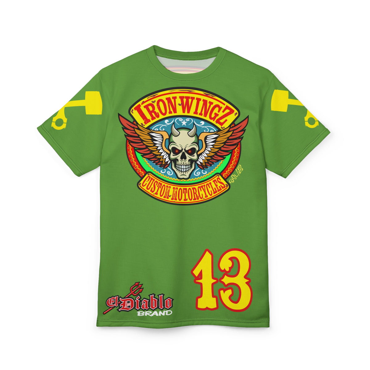 Iron Wingz Garage HiViz Super Tee, Unisex Graphic T-Shirt, Rockabilly Style Shirt,  Perfect Gift for Bikers