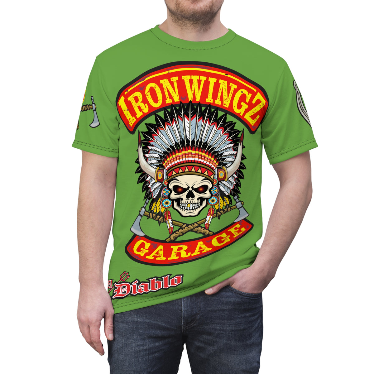 Iron Wingz Garage HiViZ Motorcycle Rider Super Tee