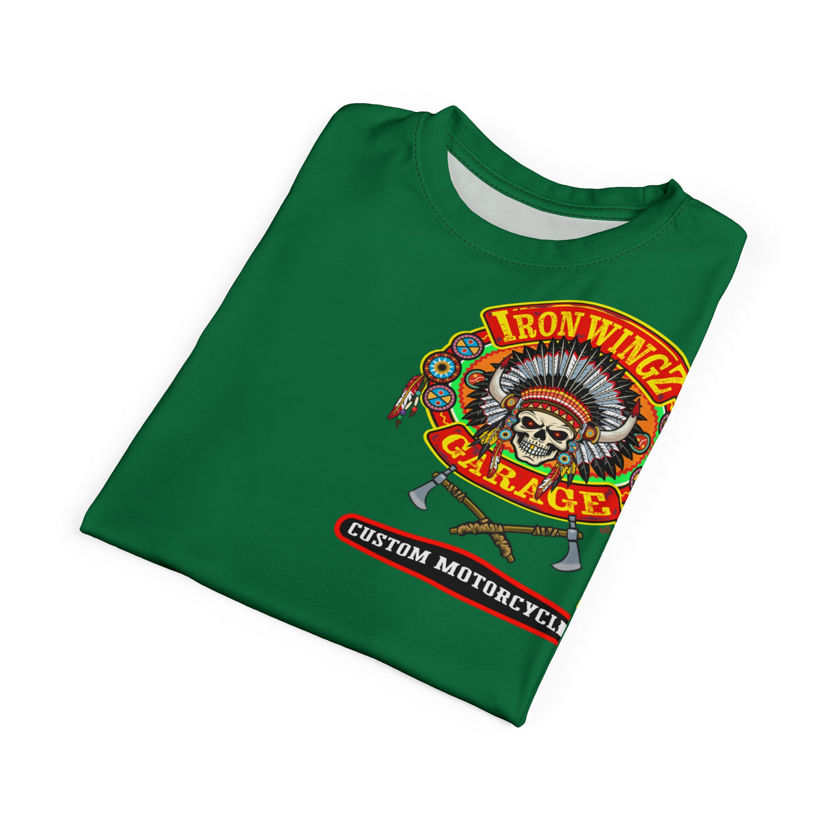 SRT Iron WingZ Garage Custom Biker Riding Super Tee - Retro Vintage Graphic Style
