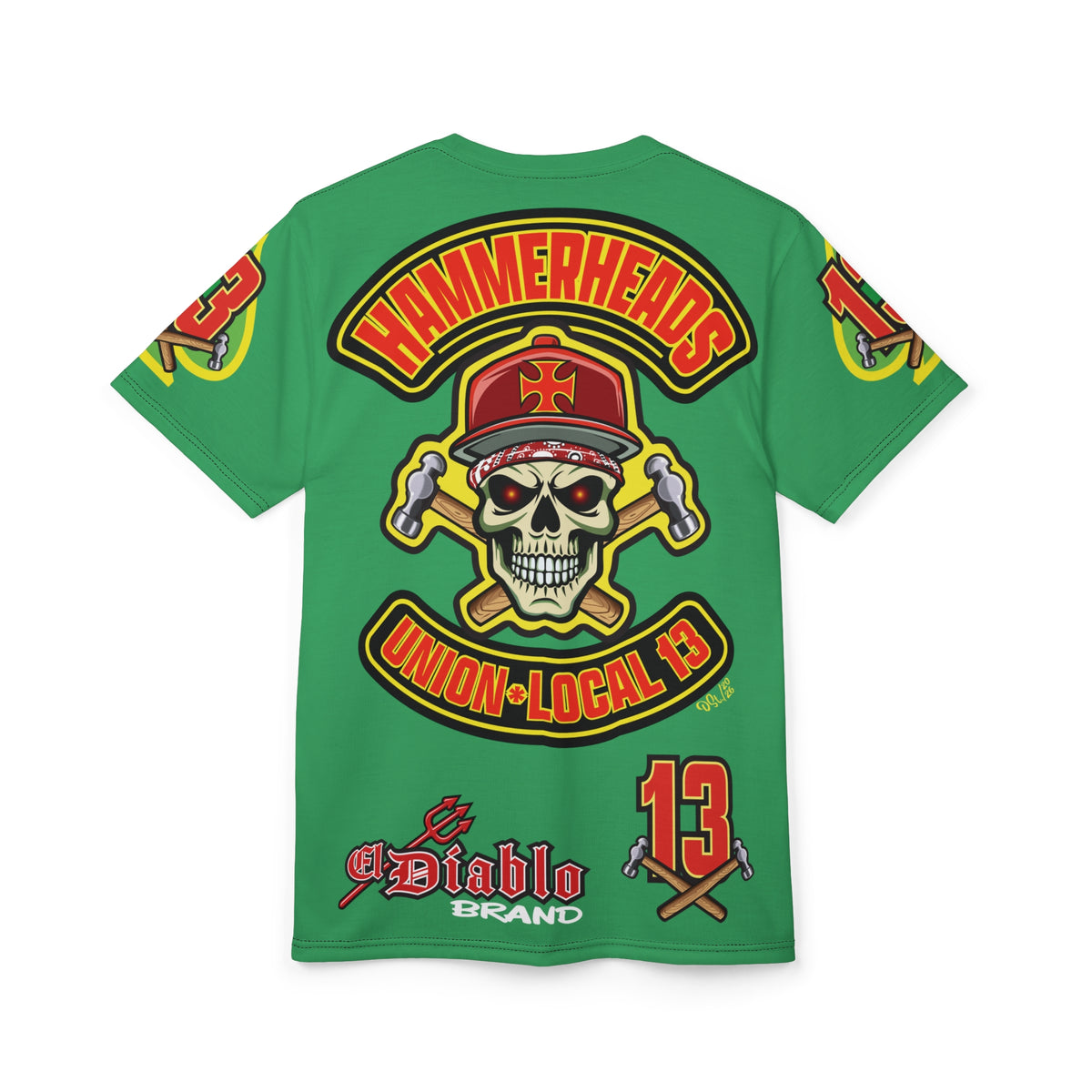 Hammerheads Union Local 13  -  Custom Motorcycle Riding Super Tee - Super Comfort and Fit