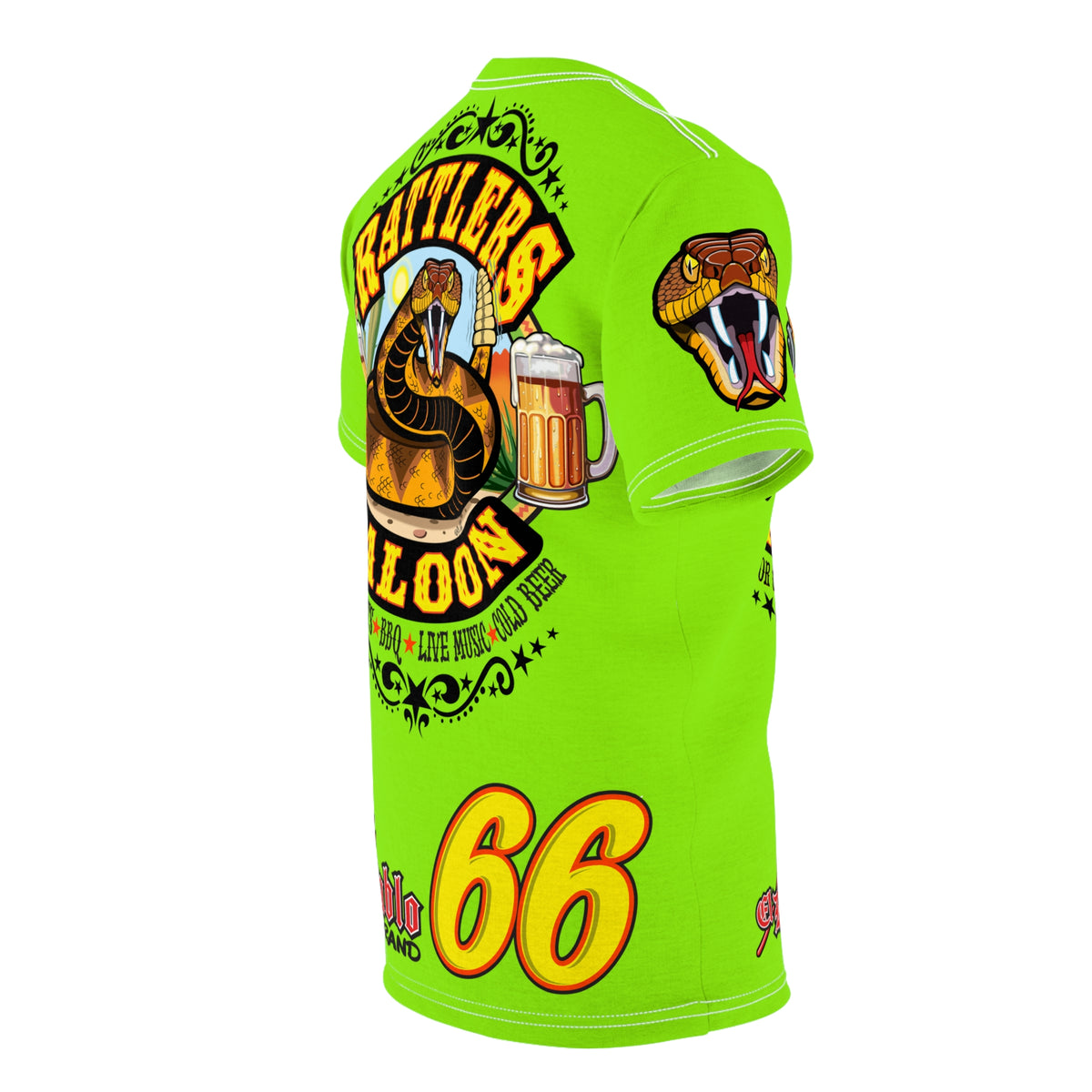 VERY Special HIVIZ Rattlers Saloon  BADAZZ SUPER TEE — Vintage Biker 66 Graphic Shirt