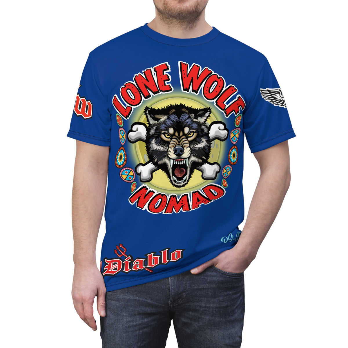 Lone Wolf Nomad HiViz Super Tee - For The Independent No Club Bikers For Life