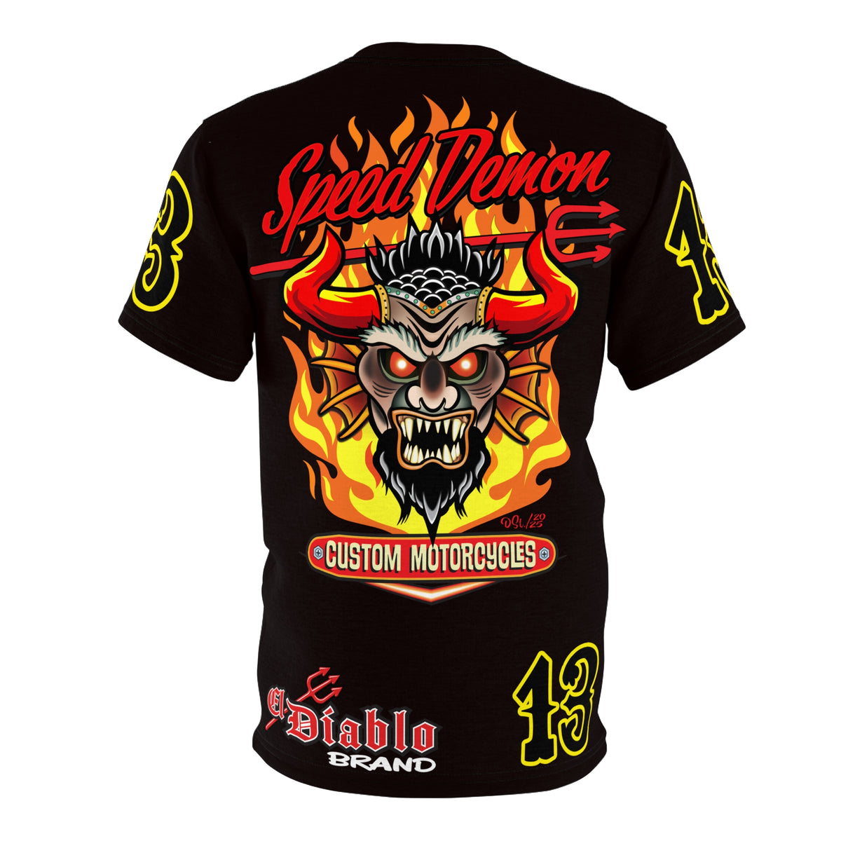 Speed Demon Customs Midnigt Rider Super Tee — Extreme Edgy Graphics - Bad Attitude Custom Biker Riding Gear