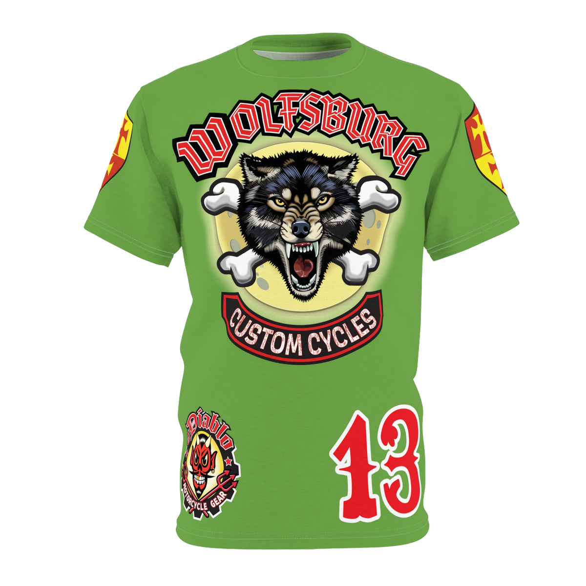 Wolfsburg Custom Cycles HiViz Graphic Super Tee for Bikers