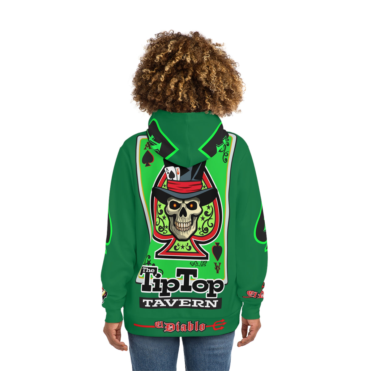 HoodZ Tip Top Tavern America's Best Dive Bar Super Hoodie - Ace of Spades Special Edition - High Visibility Lumina Green Accents