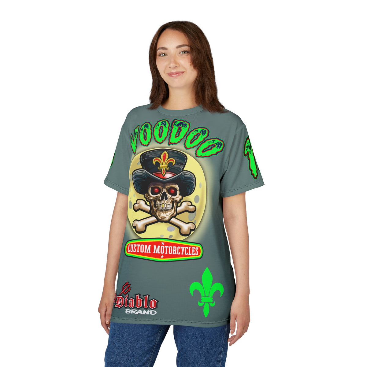 Voodoo Motorcycles Badass Super Tee, Unique Graphic Tee, Custom Biker Apparel