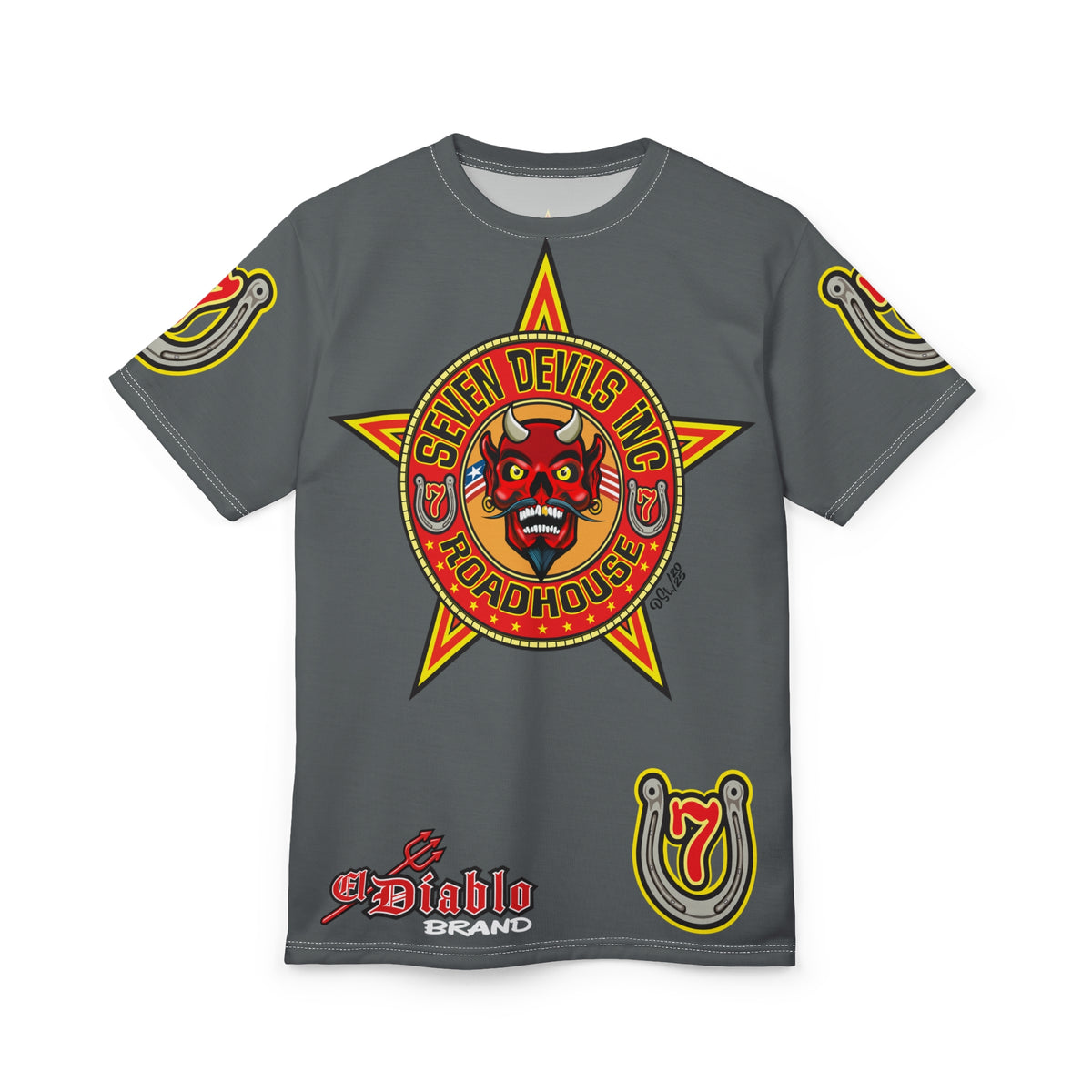Seven Devils Inc. Roadhouse Deluxe HiViz Graphic Tee - Motorcycle Custom Riding Super Tee