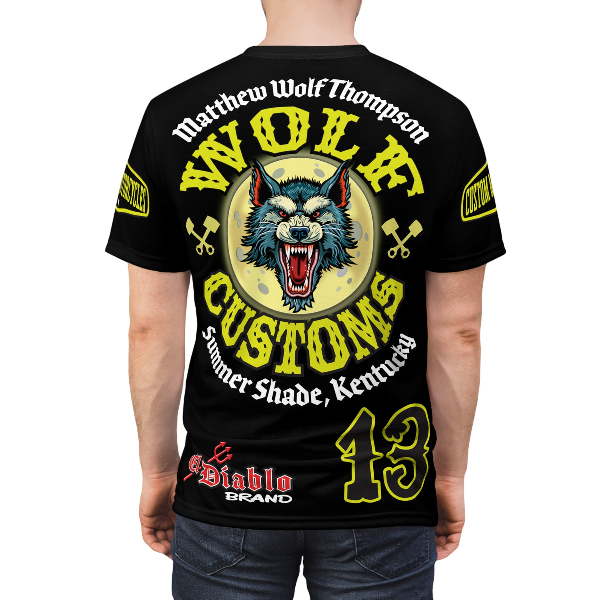 MWT Wolf Customs  INTIMIDATOR SPECIAL EDITIOM  13 Black & XLWOLF Graphics- Super Riding Tee — Retro Motorcycle Club Shirt, The Best Biker Riding Tee EVER !!!