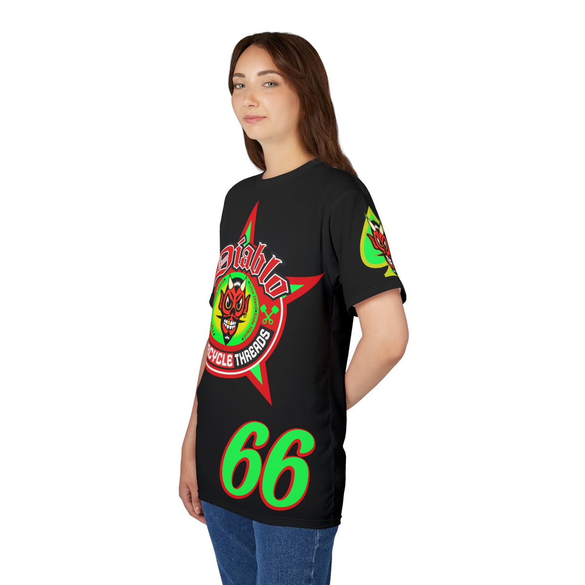 El Diablo Motorcycle Threads Unisex Cut & Sew Tee - Edgy Graphic Tee for Biker Enthusiasts