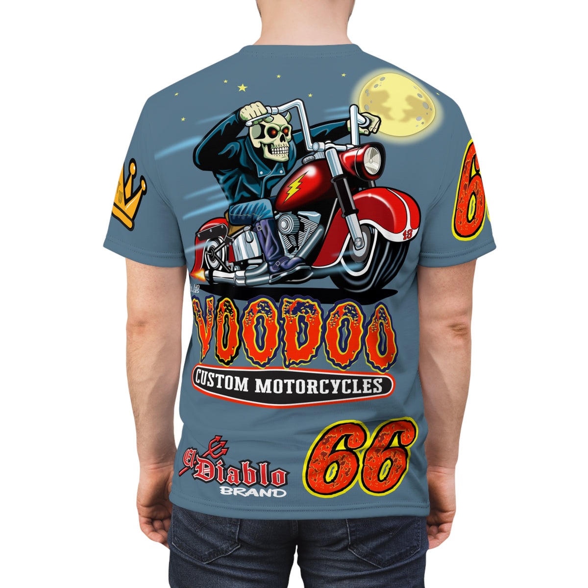 VooDoo Custom Motorcycles  Route 66 Unisex Super Tee - High Performance Riding Gear