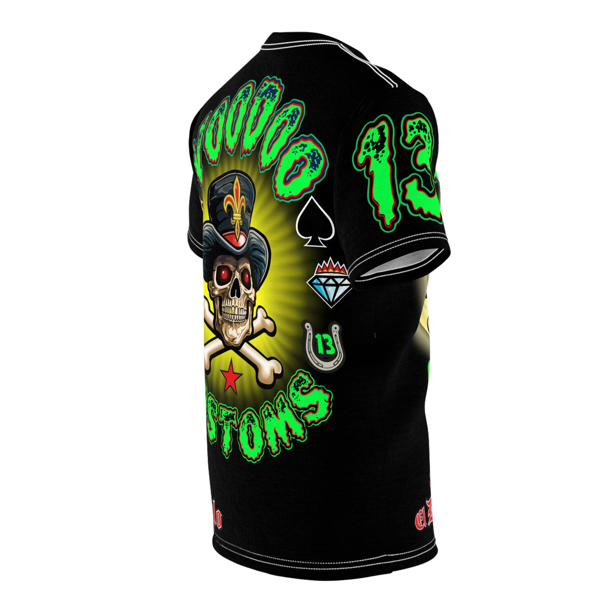 Voodoo Motorcycles Black Majic HiViz Super Tee, Unique Graphic Tee, Custom HiViz Apparel