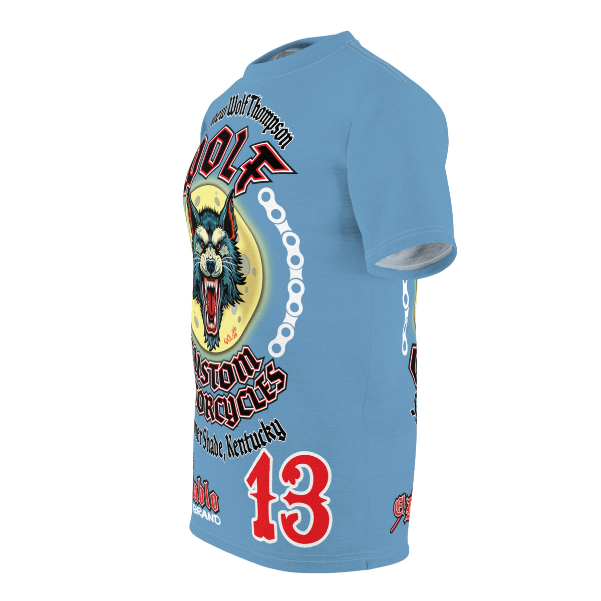 MWT Wolf Custom Motorcycles Super Tee — Viciously Cool High Performance Motorcycle Riding Shirt