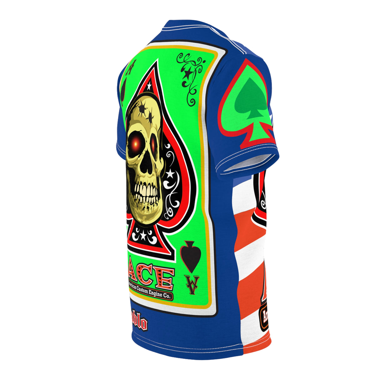American Custom Engines ACE Americana Cut - Special Lumina Green  Ace of Spades Death Card High visibility Graphics