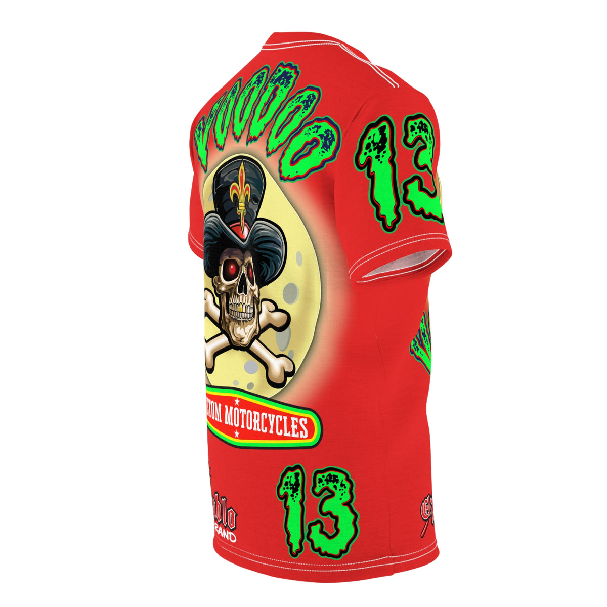 Voodoo Motorcycles HiViz Badass Super Tee, Unique Graphic Tee, Custom HiViZ Apparel