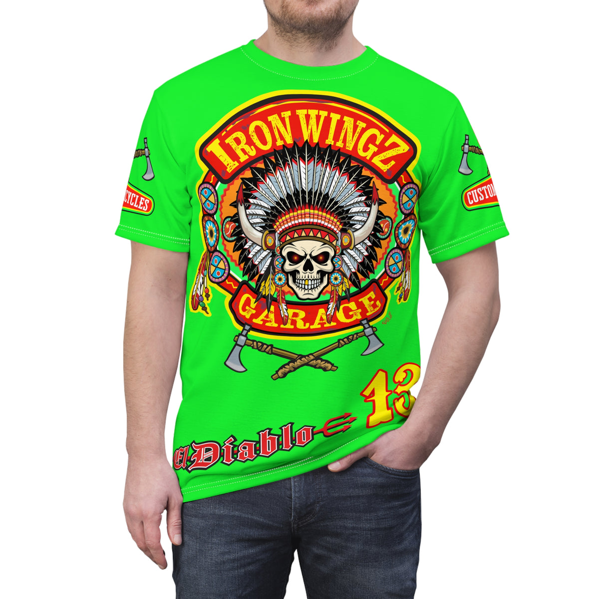 Very Special Iron Wingz Garage HiViZ  Lumina Motorcycle Rider Super Tee