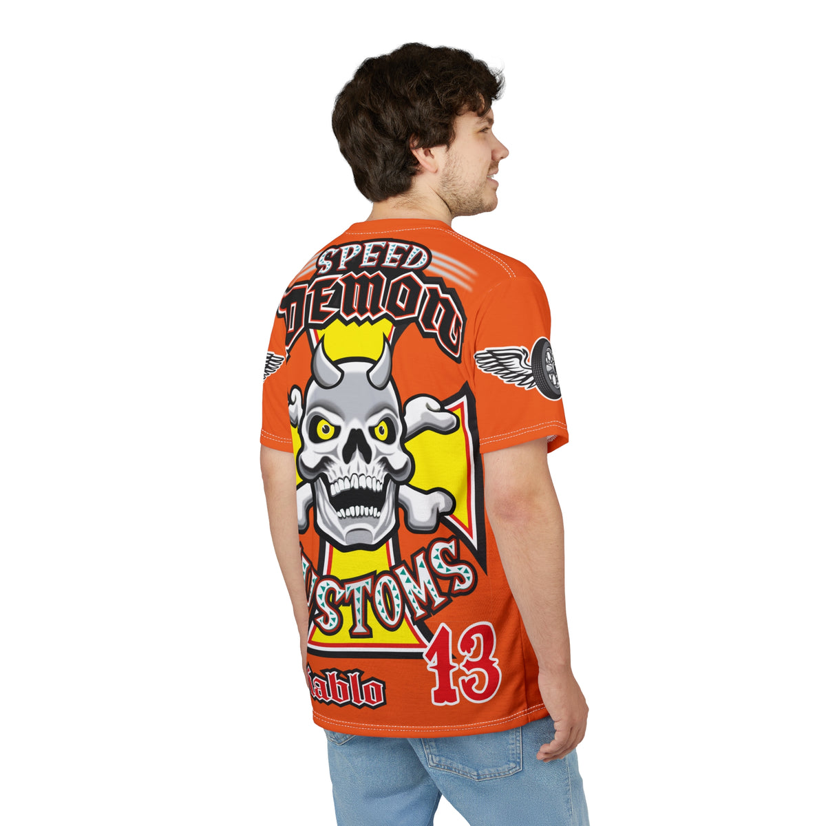 Speed Demon Customs Spectacular HiViz Super Tee - Devilishly Demented Bold Biker Design