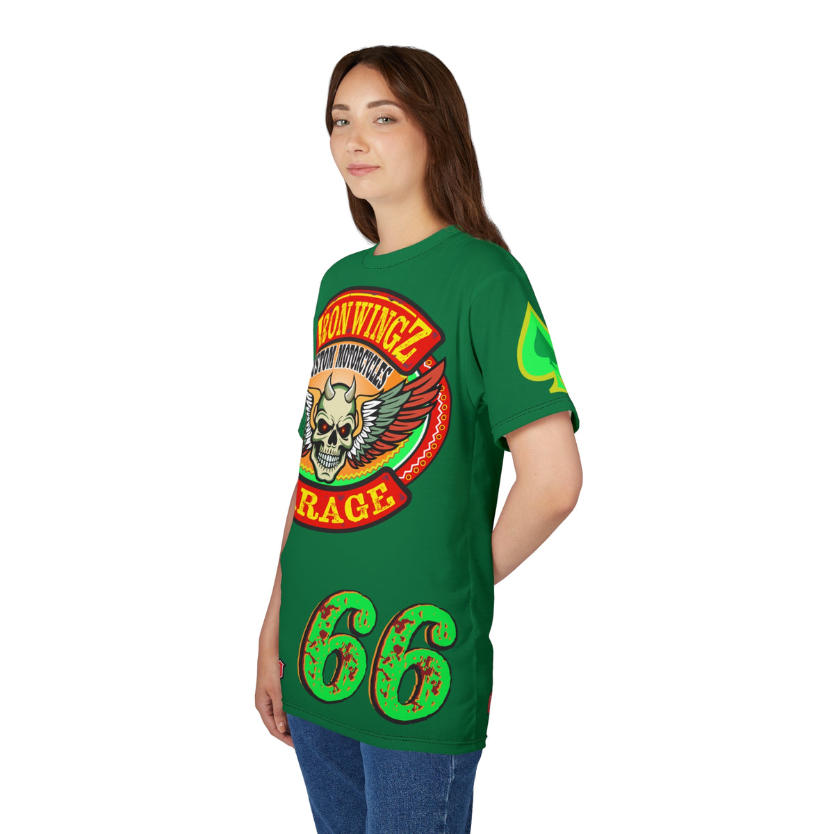 Iron Wingz Custom Motorcycle Unisex Super Tee - Bold Graphic Tee for Bikers