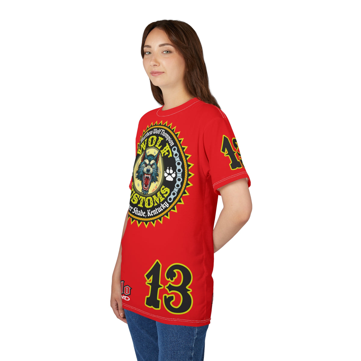 MWT Wolf Customs 13 Ragin' Red Graphic Super Tee — Retro Motorcycle Club Shirt, The Best Biker Riding Tee EVER !!!
