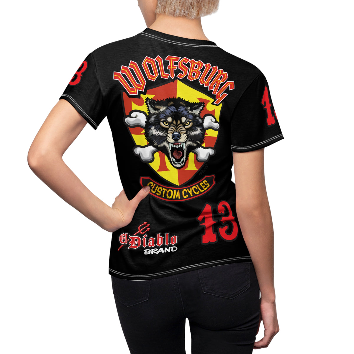Women's Cut Wolfsburg Custom Motorcycles Graphic Tee — HiviZ Graphics