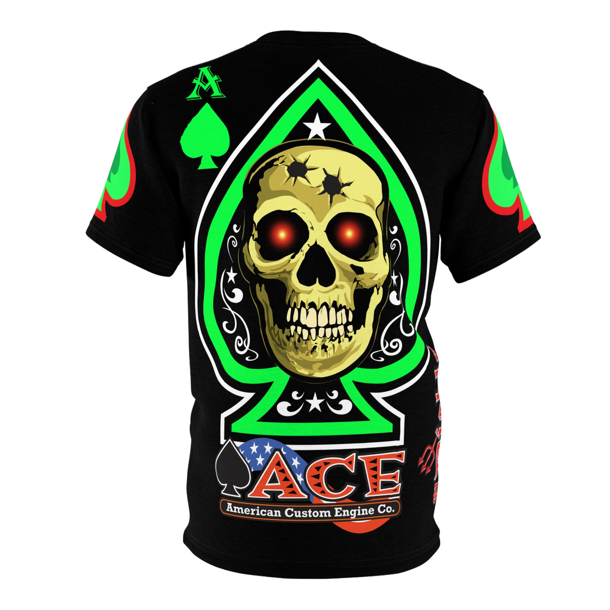 American Custom Engines ACE - Special Lumina Green  Ace of Spades Death Card High visibility Graphics