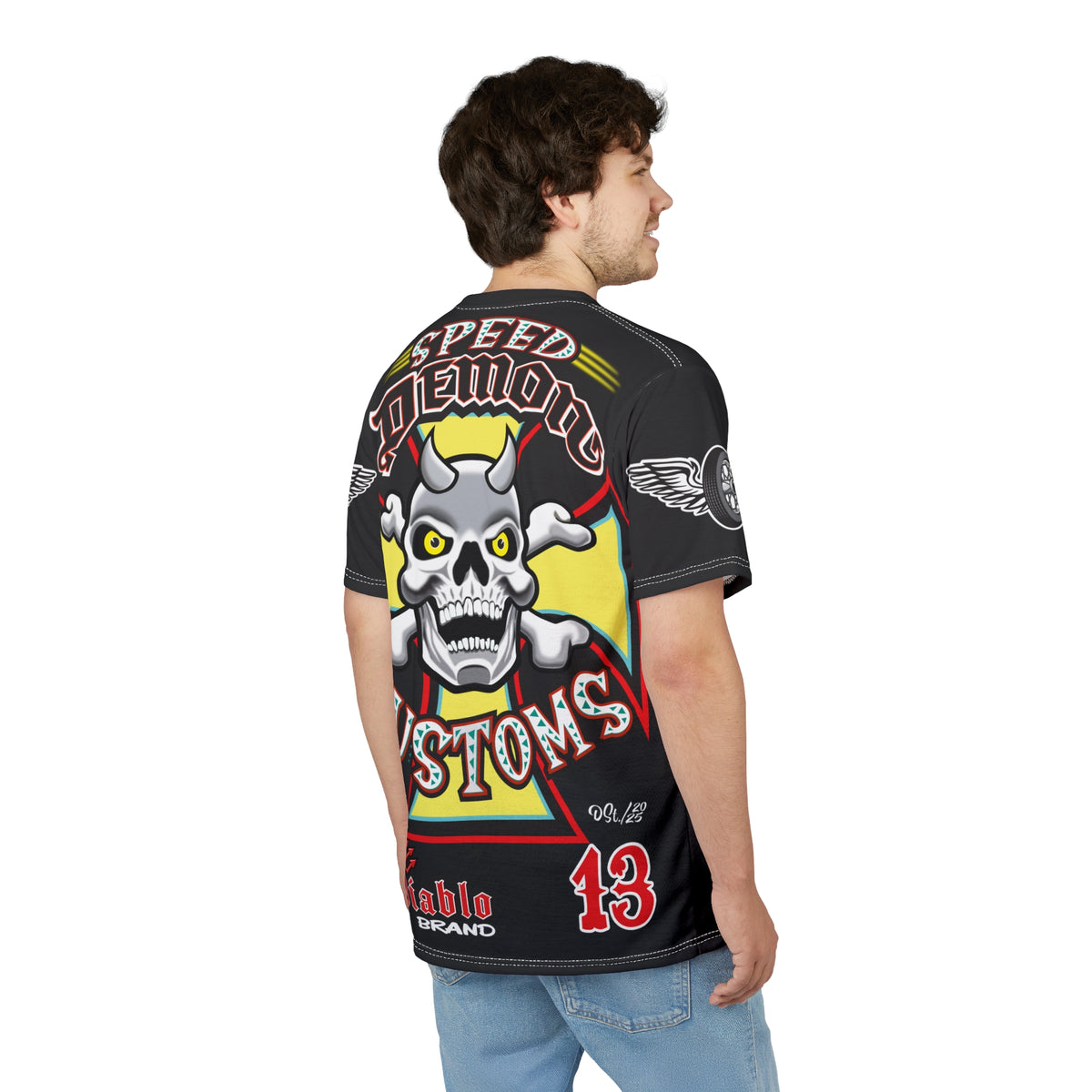 Speed Demon Customs Spectacular HiViz Super Tee - Devilishly Demented Bold Biker Design